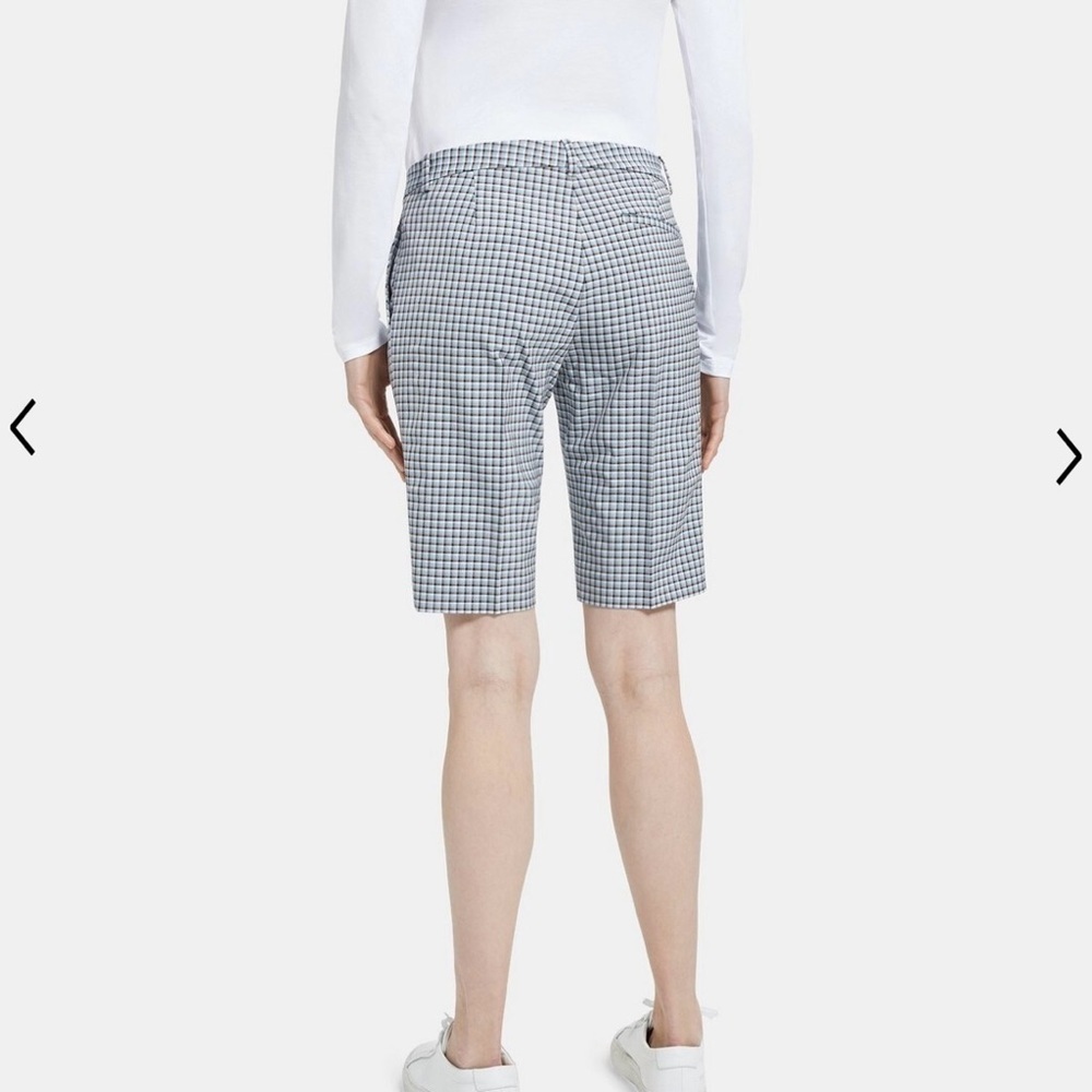 NEW‎ Theory Treeca Slim Short in Viscose Check Size 8 reg $275 - Picture 4 of 8